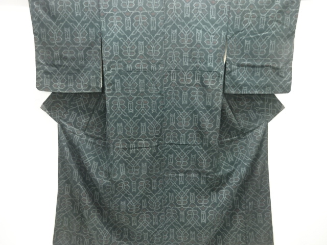 JAPANESE KIMONO / ANTIQUE KIMONO / SILK / HON SHIOZAWA / WOVEN ABSTRACT FLOWER